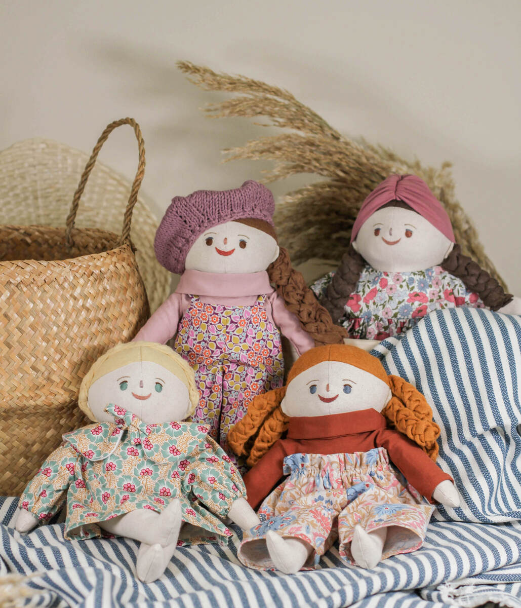 Lily, Sophie, Mia, Anna, Little Lenni Handmade Dolls, made with natural organic materials.